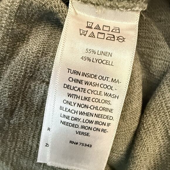 Joie Womens SIZE LARGE Linen Blend Pullon Pants Caro Utility Crop Dark Khaki Grn - Picture 9 of 9